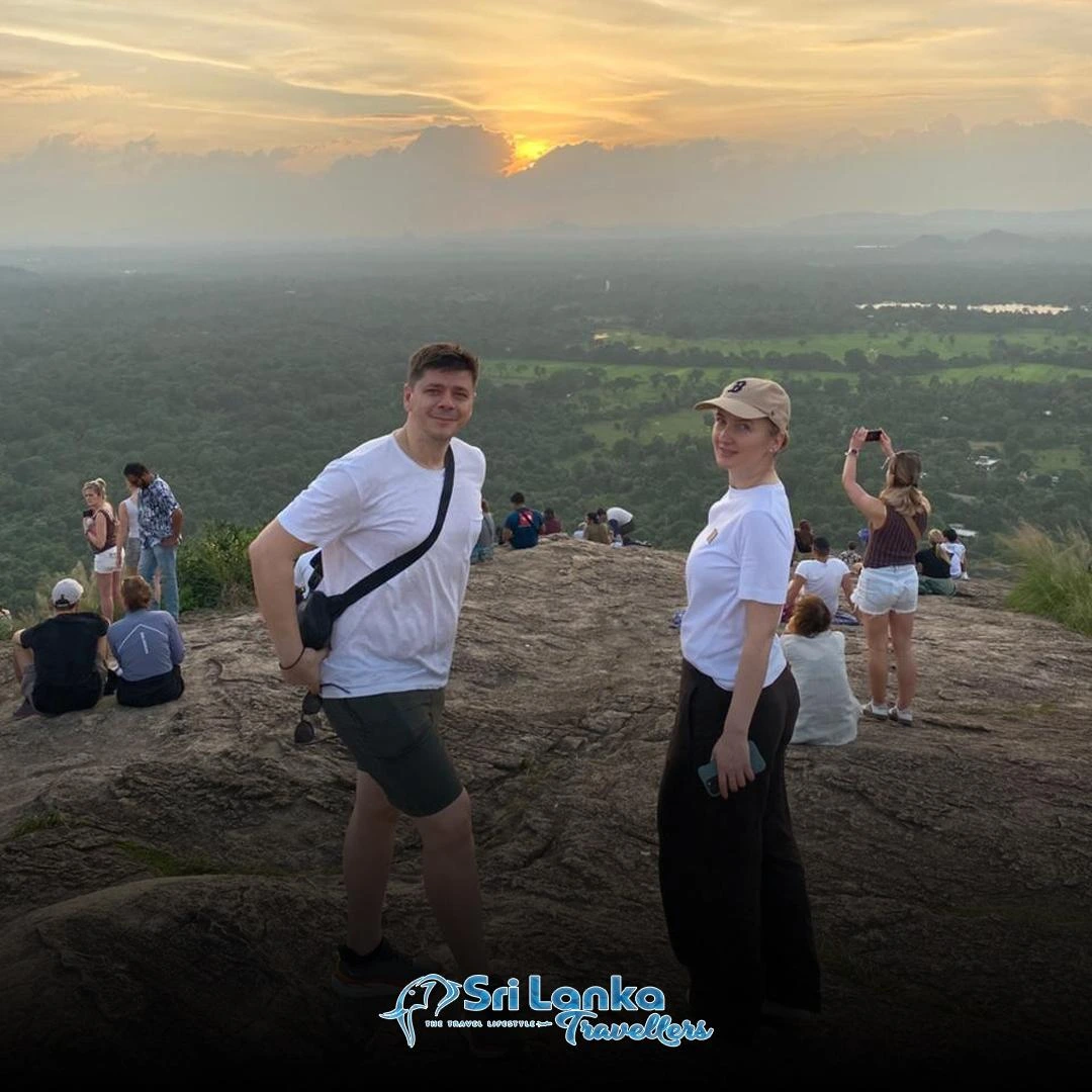 Couple at a scenic Sri Lanka hill country viewpoint