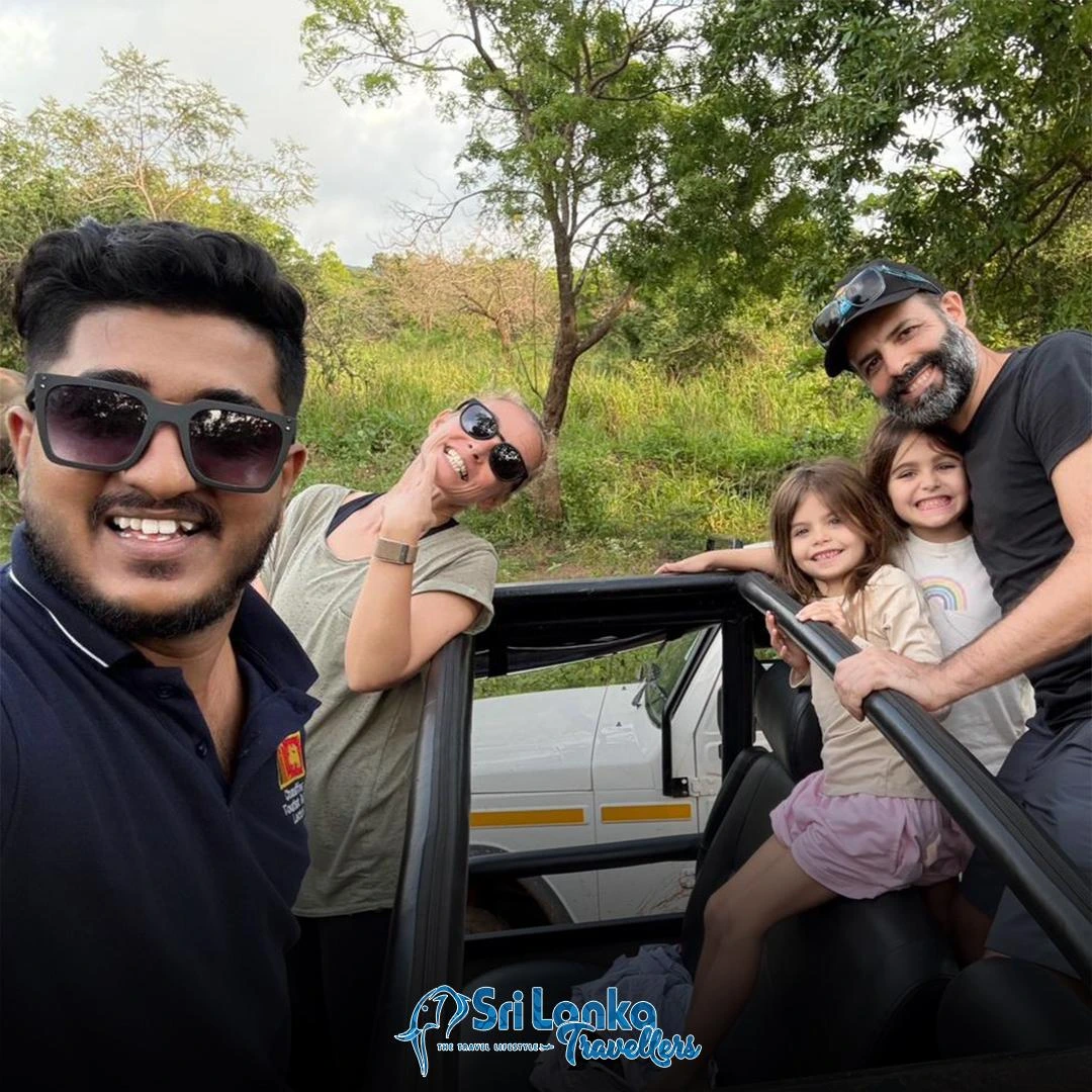 Guests on a jeep safari during a Sri Lanka package tour